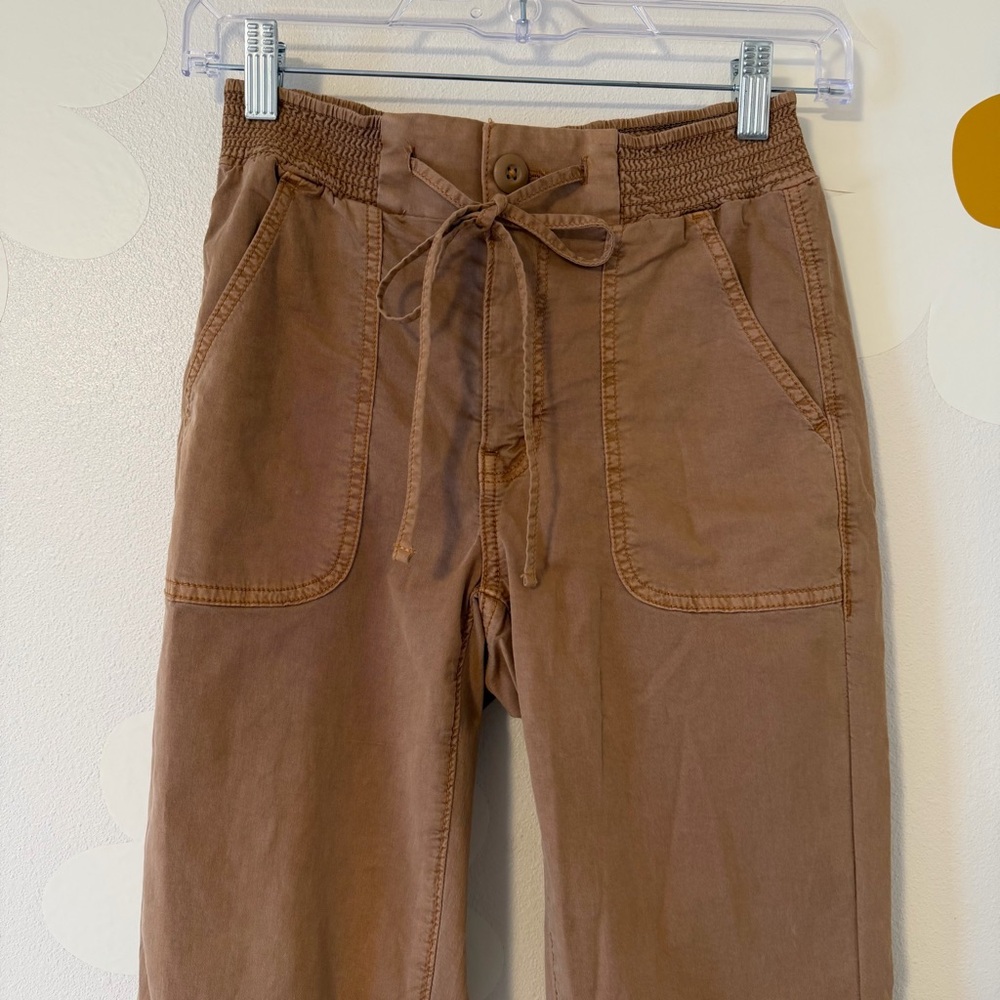 American Eagle High Waisted Jegging Brown Tan Joggers Drawstring and Elastic - Picture 5 of 14